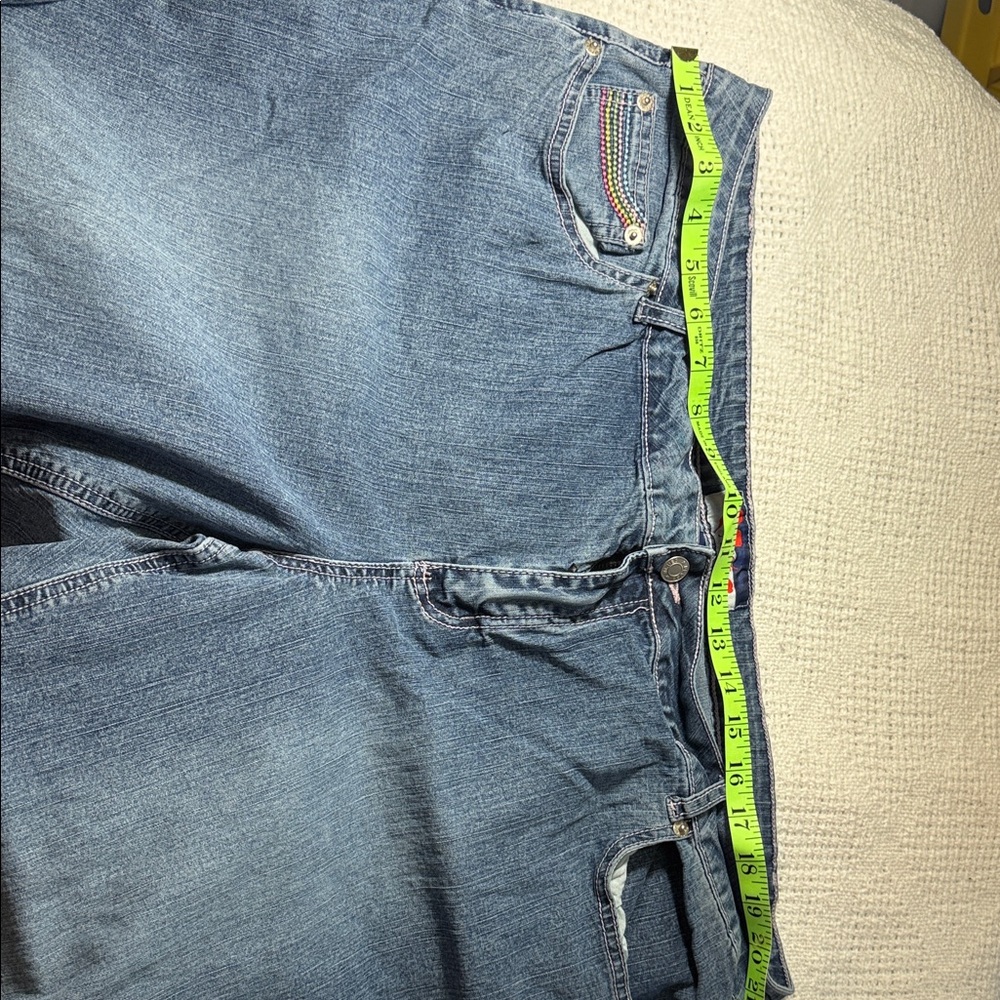 Blue Women Jeans capri with Rainbow Detail - Picture 5 of 10